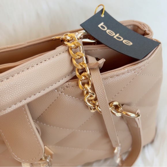 Bebe bag top handle crossbody Lyla beige tan quilted caviar - Picture 5 of 11